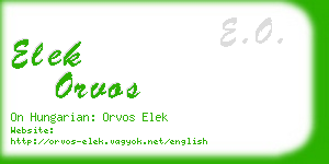 elek orvos business card